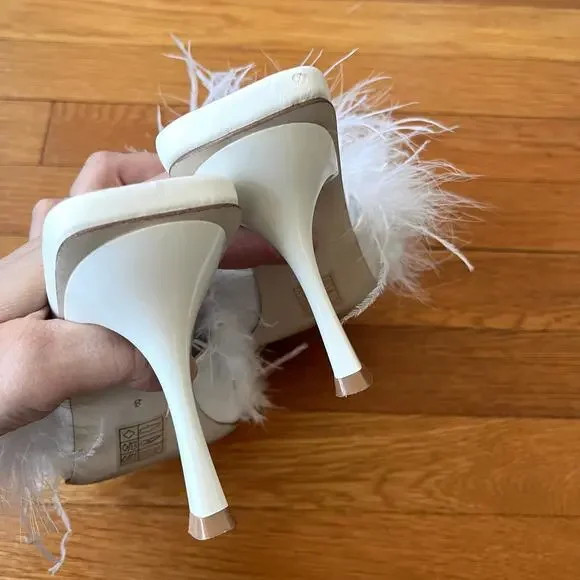 Jeffrey Campbell White Feather Heels 8 - Picture 5 of 8